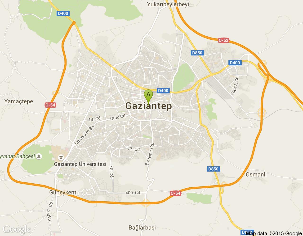 Gaziantep Şirehan Otel harita