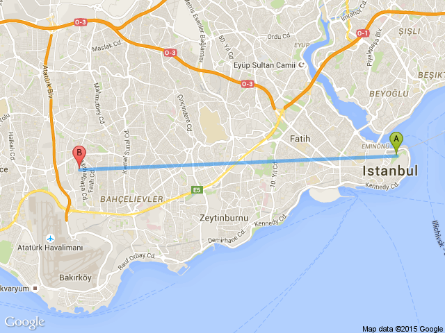 gülhane parkı istanbul Bahçelievler haritası