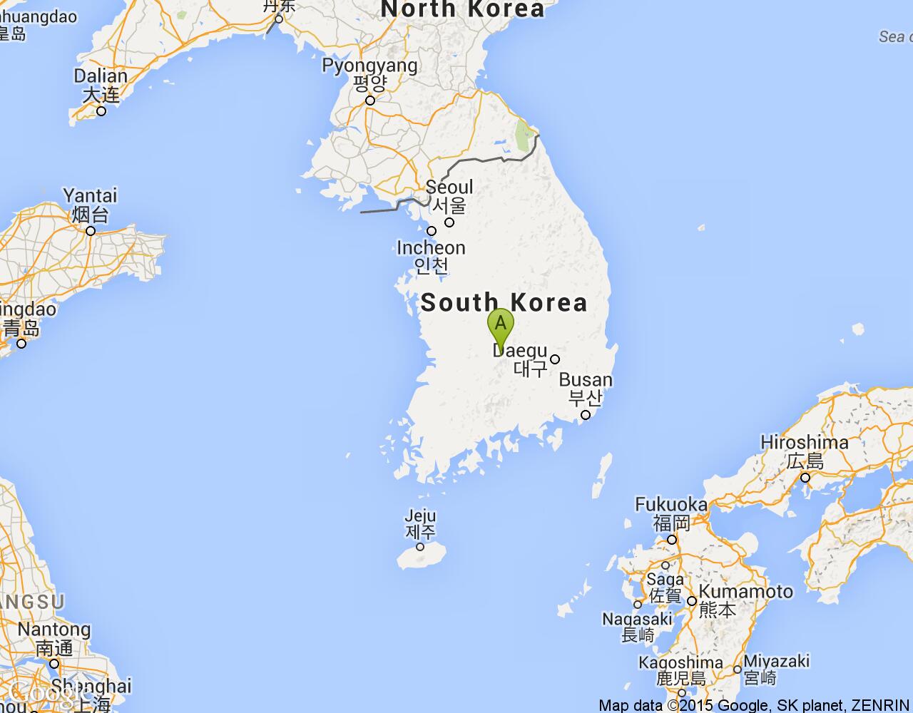Güney Kore harita