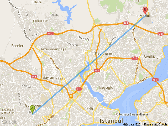 İstanbul Şişli Maslak Güngören Üngören haritası