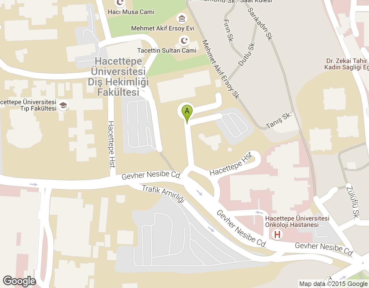 Hacettepe Hastahanesi Ankara harita