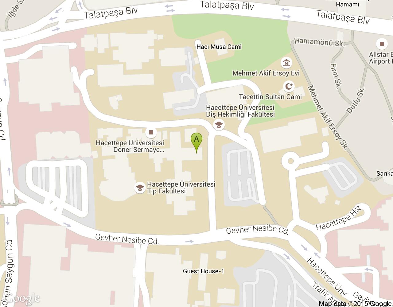 Hacettepe Üniversitesi Rektorluk harita