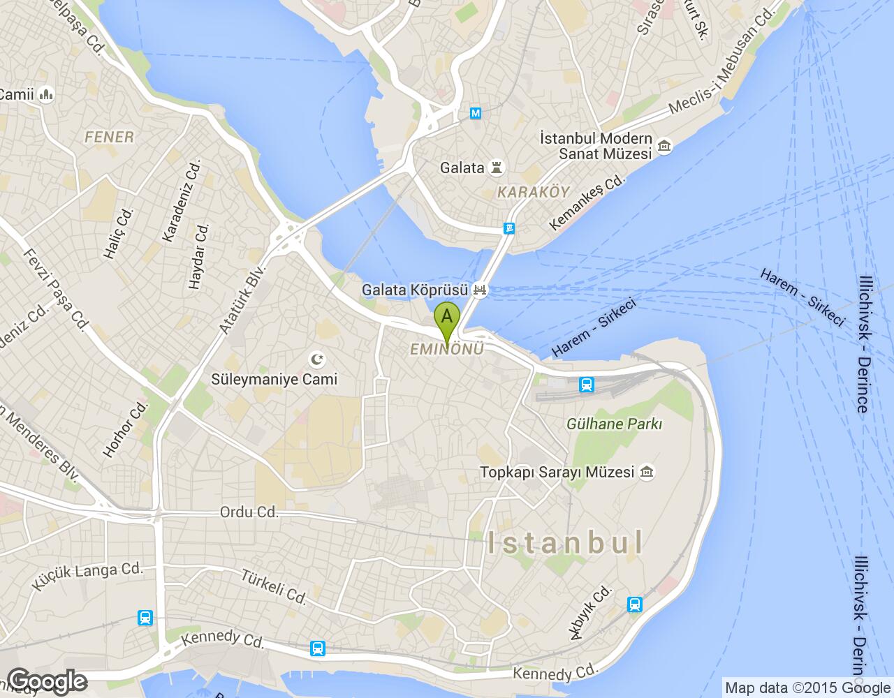 İstanbul Emin Önü harita