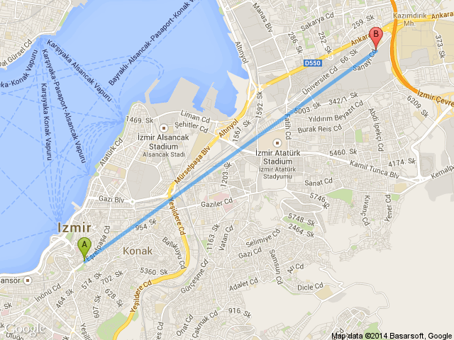 İzmir Eşrefpaşa İzmir 4.sanayi Sitesi haritası