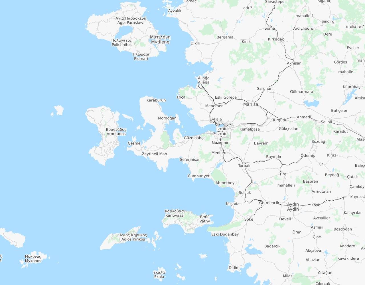 İzmir Urla Bag Yolu harita