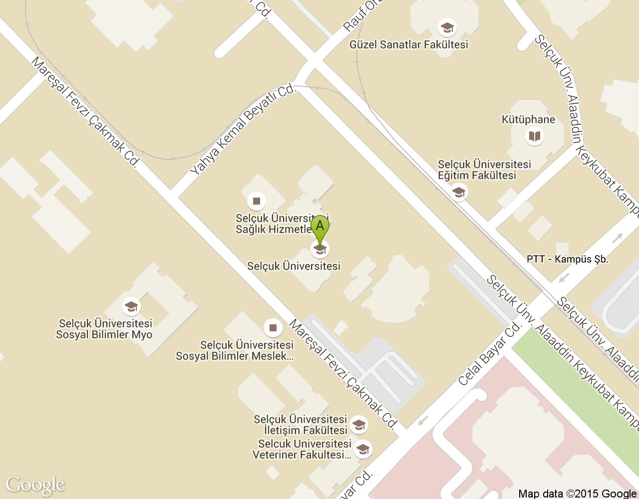 Konya Selçuk Üniversitesi harita