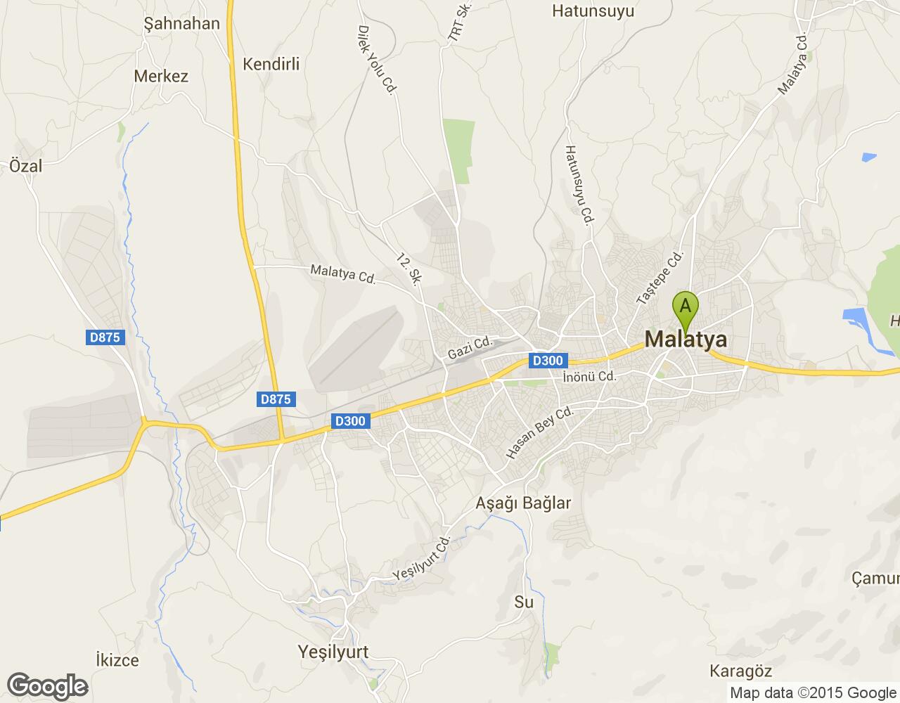 Malatya Sürgü Arası Kaç Km harita
