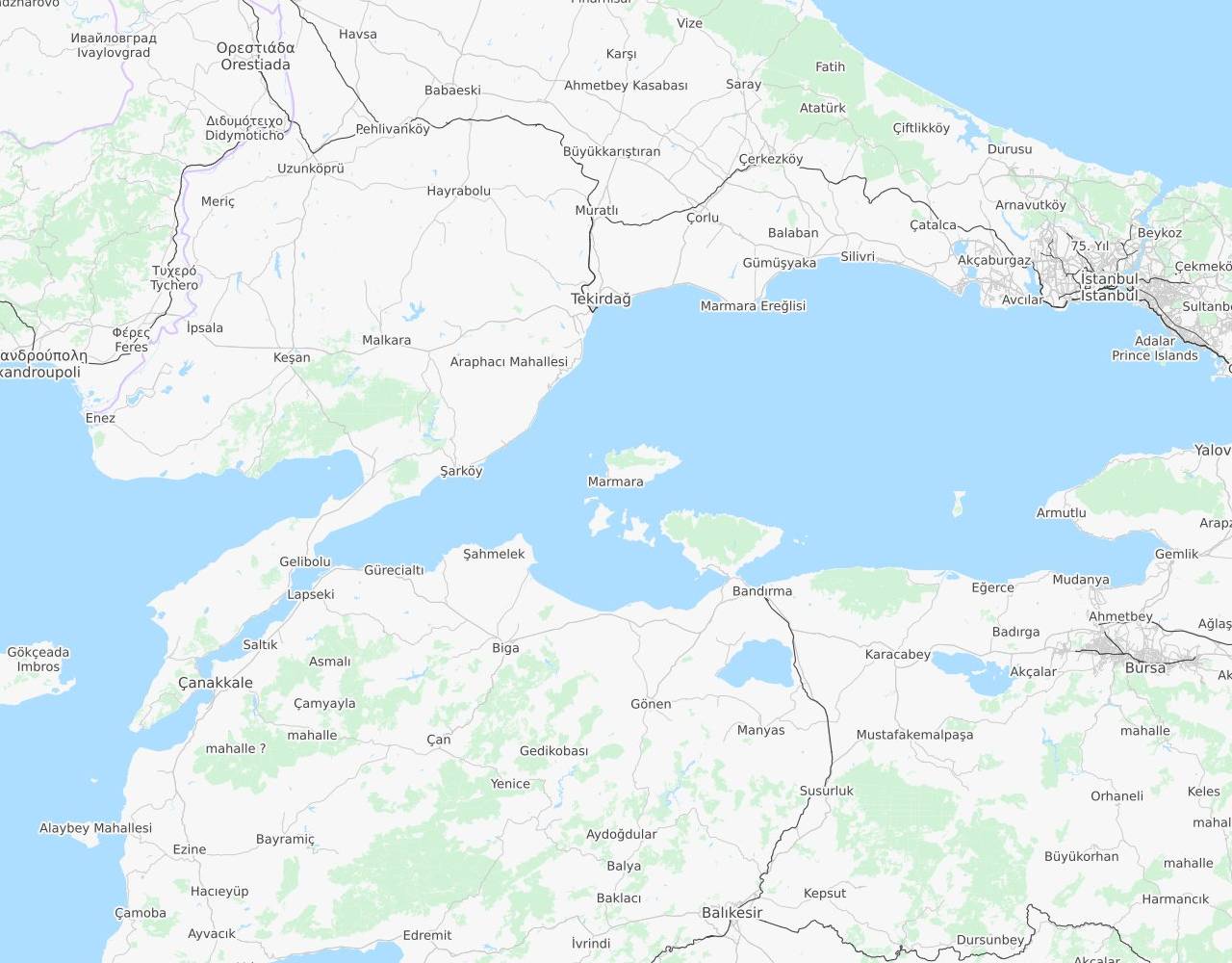 Marmara Adası Balıkesir harita