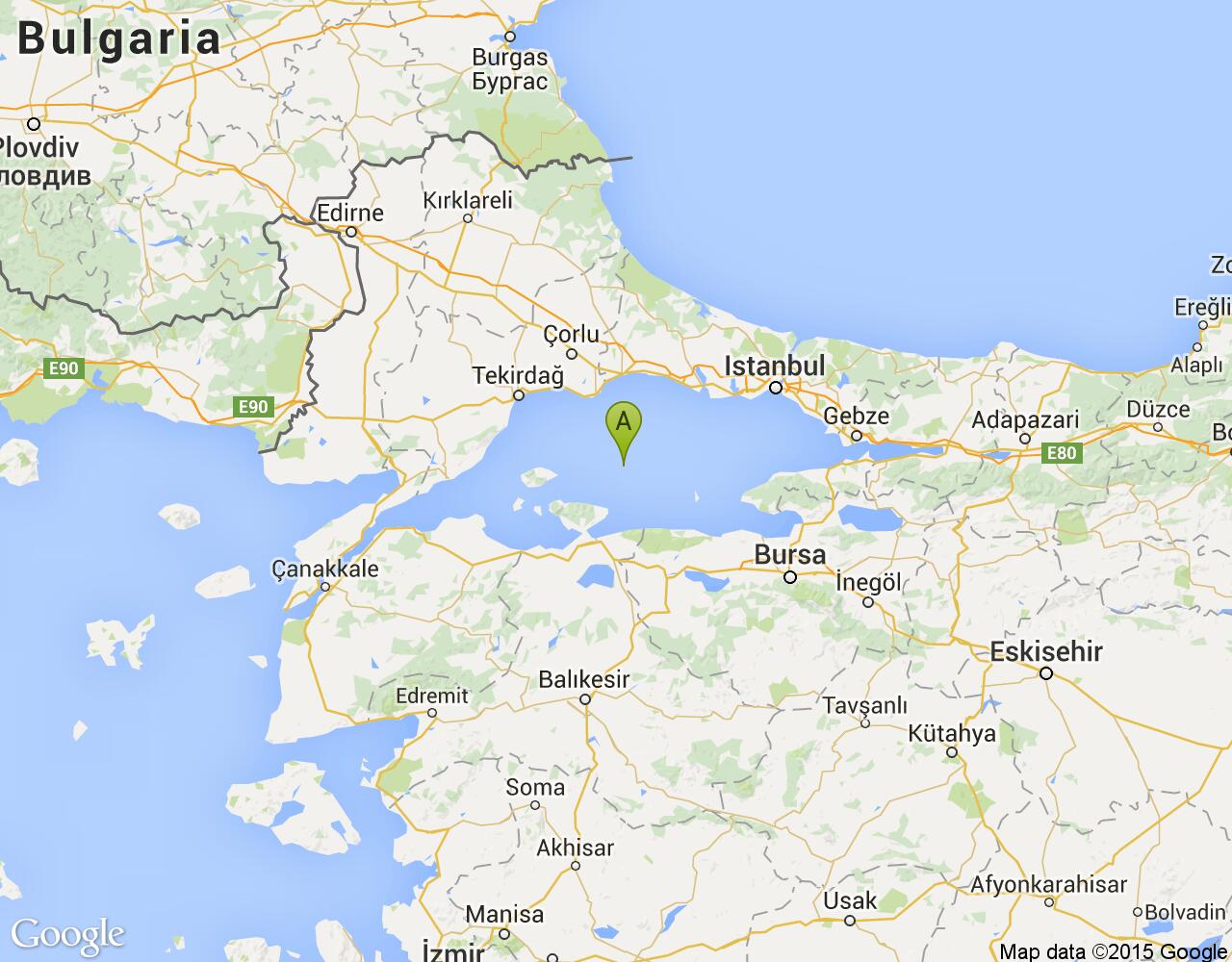 Marmara Denizi harita