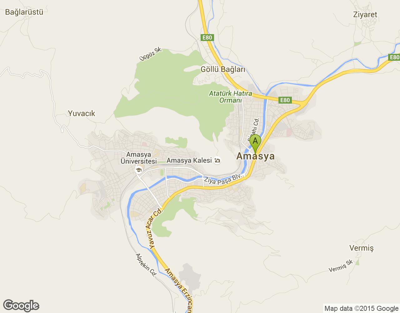Merkez, Amasya harita