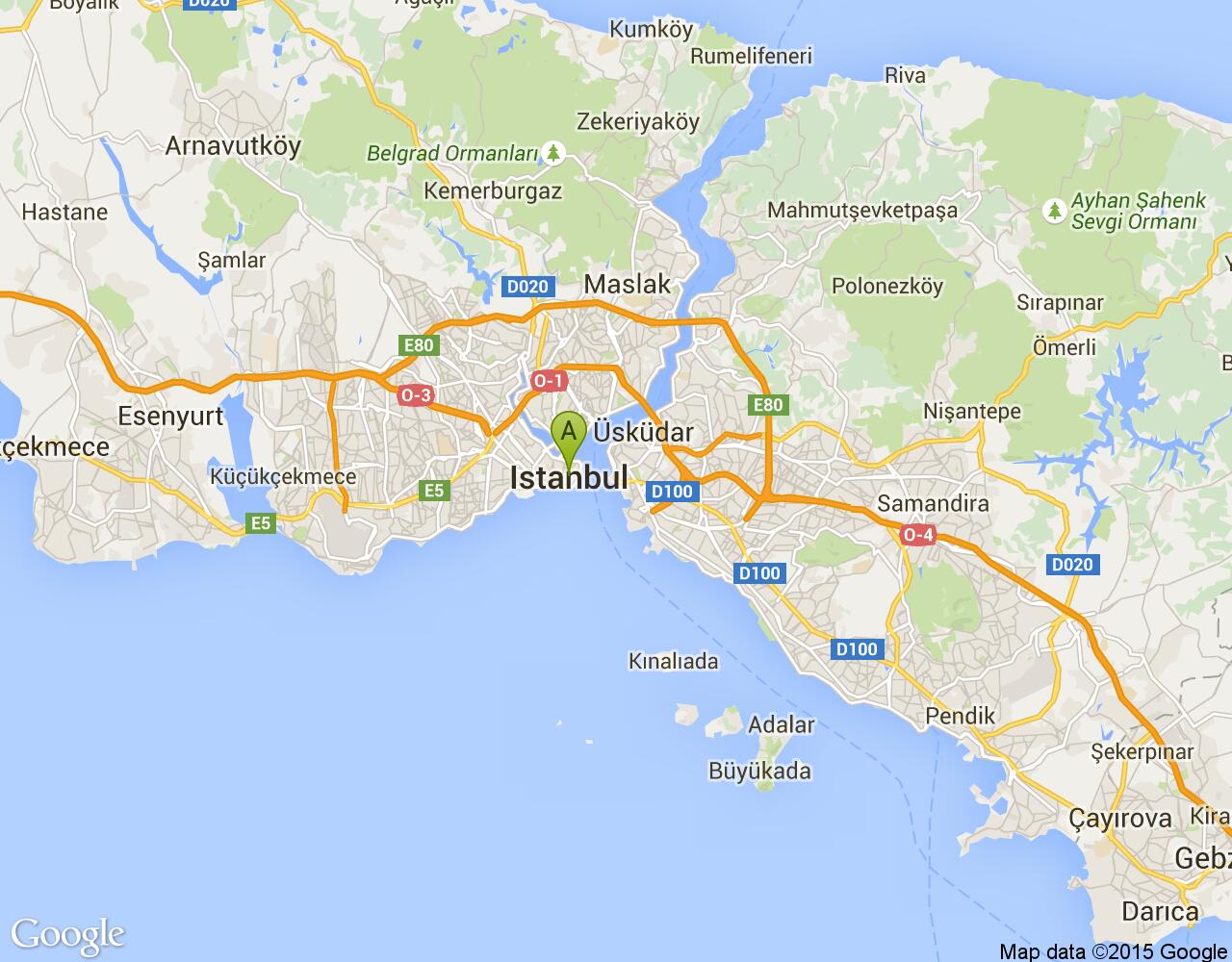 Mimarsinan Tüvtürk İstanbul harita