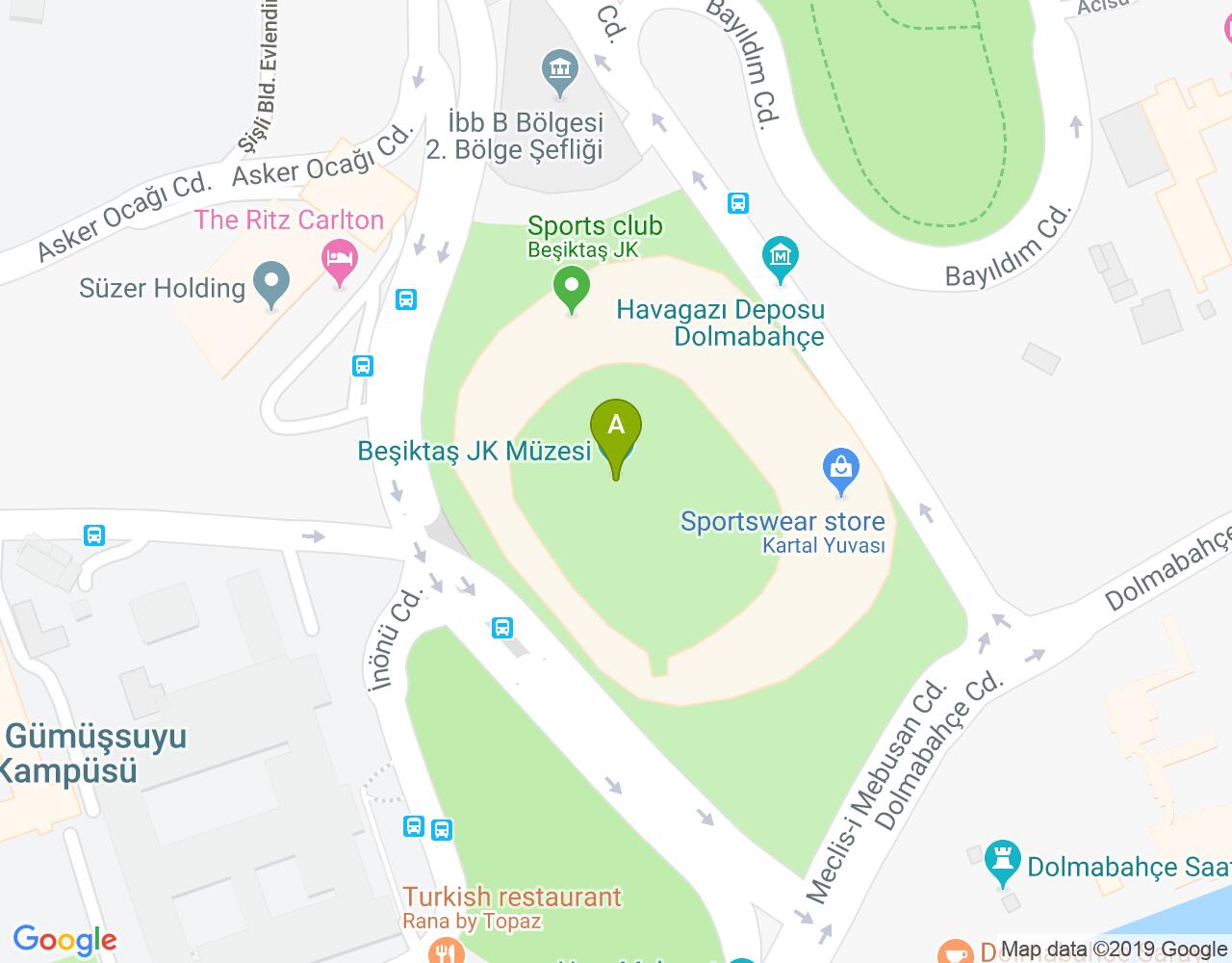 Vodafone Park Besiktas harita